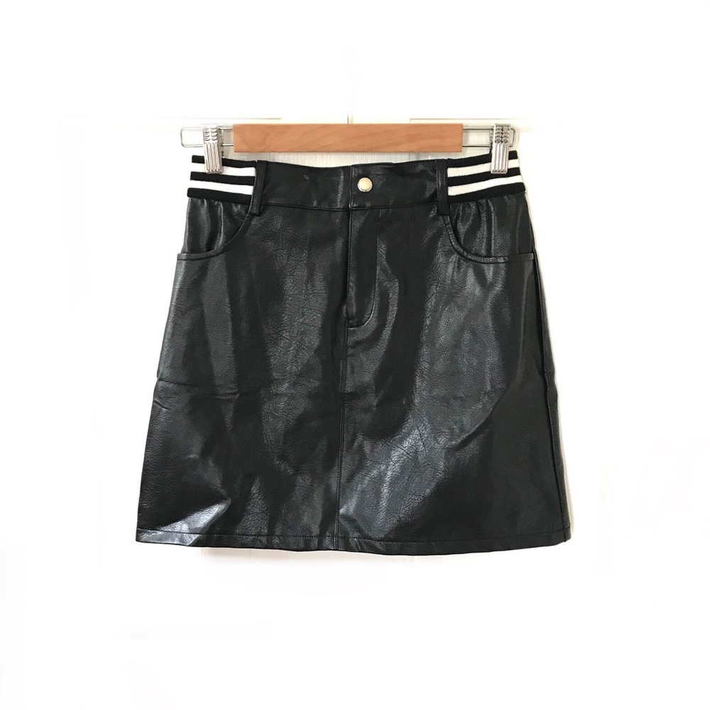 LF Seek the Label vegan leather varsity skirt NWT